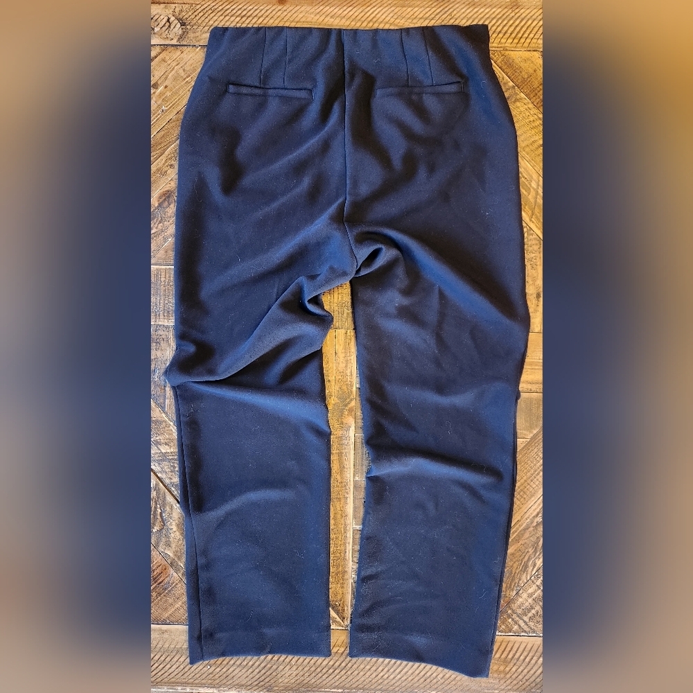 Loft Black High Waisted Straight Leg Dress Pants Trouser Size 12 Stretch - Picture 8 of 10